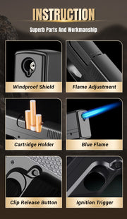 Cool Butane Pistol Torch Lighter - details