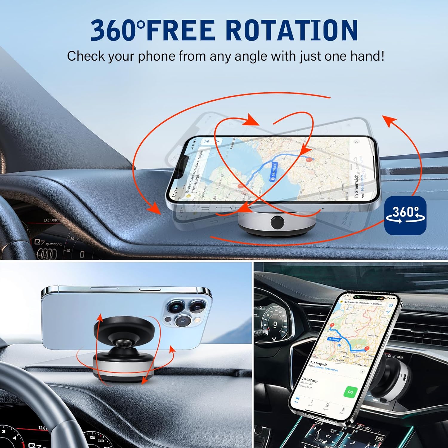 360° Rotatable Magnetic Car Phone Holder