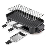 Electric Grill, Smokeless Electric Grill, Non-stick Coating, Removable Griddle/Grill Rack/Tray, Suitable for family and Hall of Residence Parties and Barbecues
