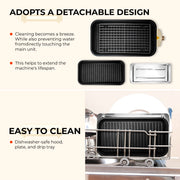 Electric Grill, Smokeless Electric Grill, Non-stick Coating, Removable Griddle/Grill Rack/Tray, Suitable for family and Hall of Residence Parties and Barbecues