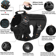Tactical No-Pull Dog Harness for Large Dogs