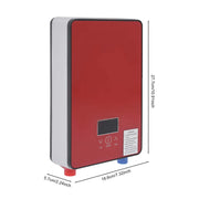 Instant Electric Water Heater 6500W 220V Wall Mounted Waterproof LED Display for Bathroom Shower Kitchen Hot Water Modern Red