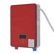 Instant Electric Water Heater 6500W 220V Wall Mounted Waterproof LED Display for Bathroom Shower Kitchen Hot Water Modern Red