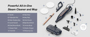 VM6 Steam Mop Cleaner with Rotating Mop Pads 1300W Powerful Floor Steamer 10 in 1 Lightweight Spin Mop High Temperature with Steam Blaster Technology LED Headlights for Home Hardwood Marble Floors