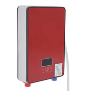 Instant Electric Water Heater 6500W 220V Wall Mounted Waterproof LED Display for Bathroom Shower Kitchen Hot Water Modern Red