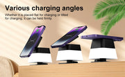4 In 1 Foldable Wireless Charger With Nightlight For iPhone 15 Pro Max 15 Plus 14 13 12 Series Apple Watch 9 8 7 AirPods Pro 2