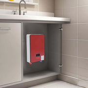 Instant Electric Water Heater 6500W 220V Wall Mounted Waterproof LED Display for Bathroom Shower Kitchen Hot Water Modern Red