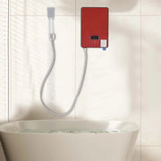 Instant Electric Water Heater 6500W 220V Wall Mounted Waterproof LED Display for Bathroom Shower Kitchen Hot Water Modern Red