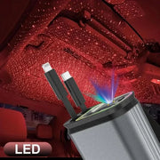 4 in 1 Retractable Car Charger with USB C Lightning Cable Starlight in Auto Roof Fast Charging for IPhone Samsung Phones