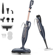 VM6 Steam Mop Cleaner with Rotating Mop Pads 1300W Powerful Floor Steamer 10 in 1 Lightweight Spin Mop High Temperature with Steam Blaster Technology LED Headlights for Home Hardwood Marble Floors