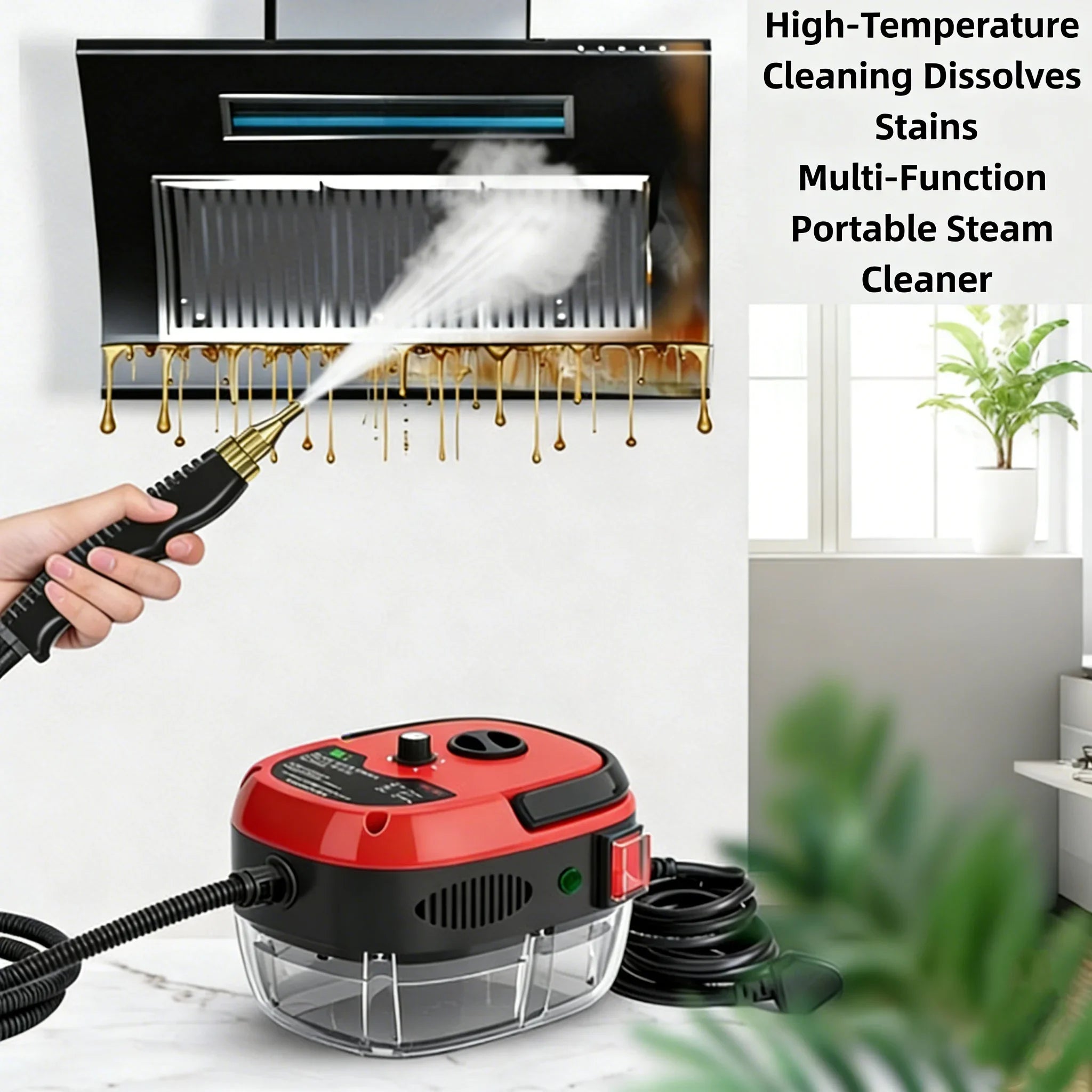 110V High Pressure Steam Cleaner With Multi Nozzles, Portable Handheld Steamer For Kitchen, Car, Bathroom Tile Grout Cleaning