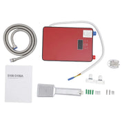 Instant Electric Water Heater 6500W 220V Wall Mounted Waterproof LED Display for Bathroom Shower Kitchen Hot Water Modern Red