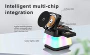 4 In 1 Foldable Wireless Charger With Nightlight For iPhone 15 Pro Max 15 Plus 14 13 12 Series Apple Watch 9 8 7 AirPods Pro 2