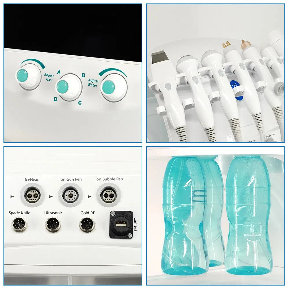 New 7 In 1 Smart Ice Blue Hydra oxyge Dermabrasion Facial Mahcine Skin Cleaning Skin Analyzer Dermabrasion Facial Aquafacial