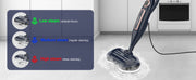 VM6 Steam Mop Cleaner with Rotating Mop Pads 1300W Powerful Floor Steamer 10 in 1 Lightweight Spin Mop High Temperature with Steam Blaster Technology LED Headlights for Home Hardwood Marble Floors