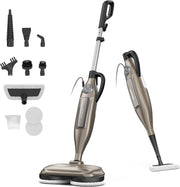 VM6 Steam Mop Cleaner with Rotating Mop Pads 1300W Powerful Floor Steamer 10 in 1 Lightweight Spin Mop High Temperature with Steam Blaster Technology LED Headlights for Home Hardwood Marble Floors