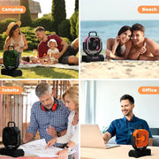 20000mAh Battery Powered Fan Rechargeable Camping Fan 4 Speeds Gear with LED Outdoor Tent Fans with Hanging Hook Remote
