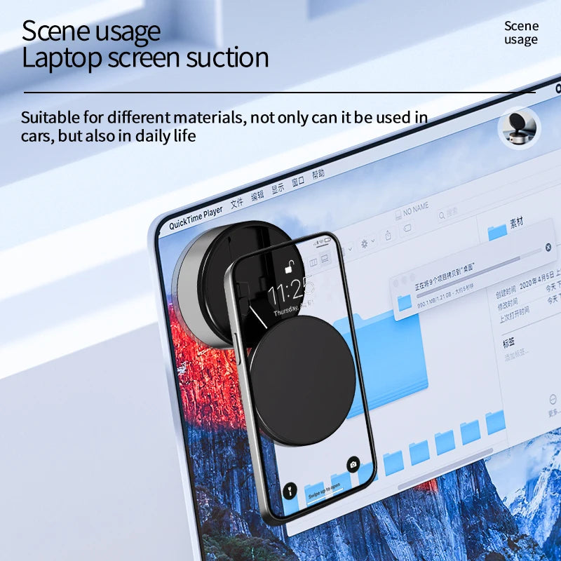 Intelligent Mobile Phone Holder Double-Sided Car Mount Magnetic Universal Adsorption Bracket Vacuum Adsorption Stable For Phone