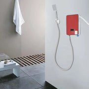 Instant Electric Water Heater 6500W 220V Wall Mounted Waterproof LED Display for Bathroom Shower Kitchen Hot Water Modern Red