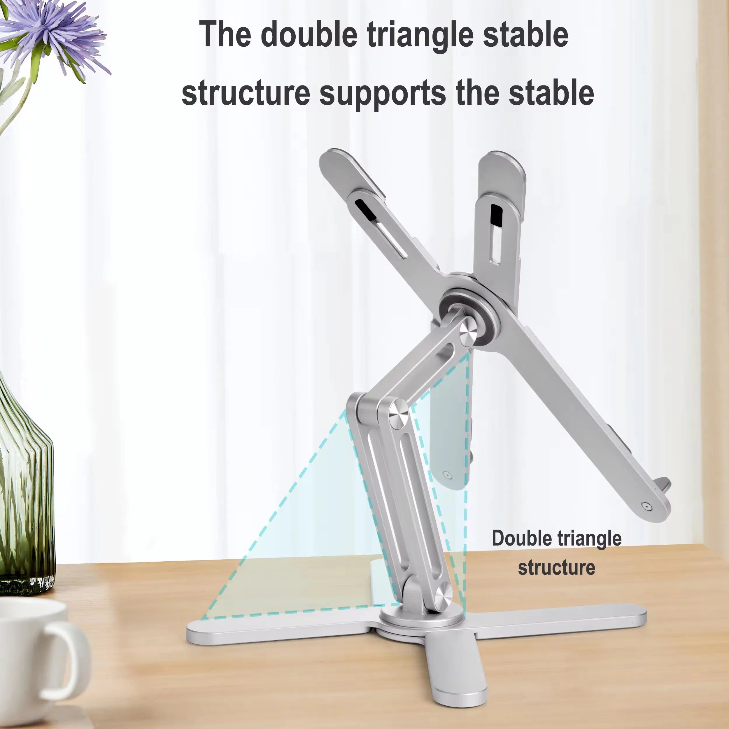 Portable Aluminum Alloy Tablet Bracket Foldable Telescopic Laptop Desktop Stand 360° Rotation Lifting Notebook Table Holder