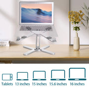 Portable Aluminum Alloy Tablet Bracket Foldable Telescopic Laptop Desktop Stand 360° Rotation Lifting Notebook Table Holder