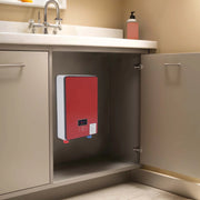 Instant Electric Water Heater 6500W 220V Wall Mounted Waterproof LED Display for Bathroom Shower Kitchen Hot Water Modern Red