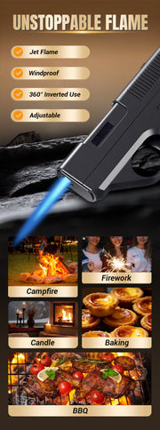 Cool Butane Pistol Torch Lighter - flame