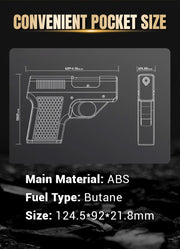 Cool Butane Pistol Torch Lighter - size